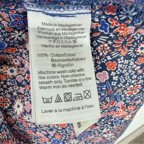 J. Crew Liberty Kayoko Floral Slim Perfect Shirt Deep Blue Multi Casual 0 - Picture 9 of 13